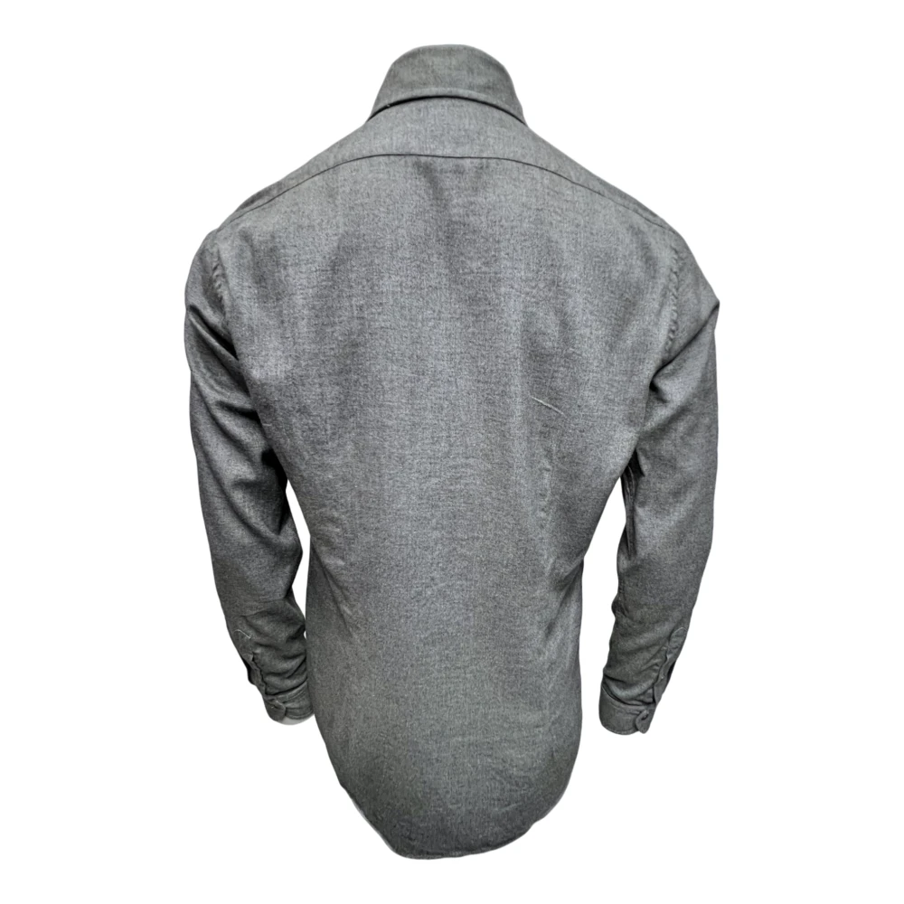 Xacus Gewassen Flanel Katoen Lyocell Antraciet Gray Heren