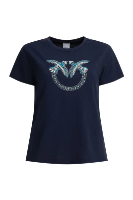 Blå T-shirt för kvinnor