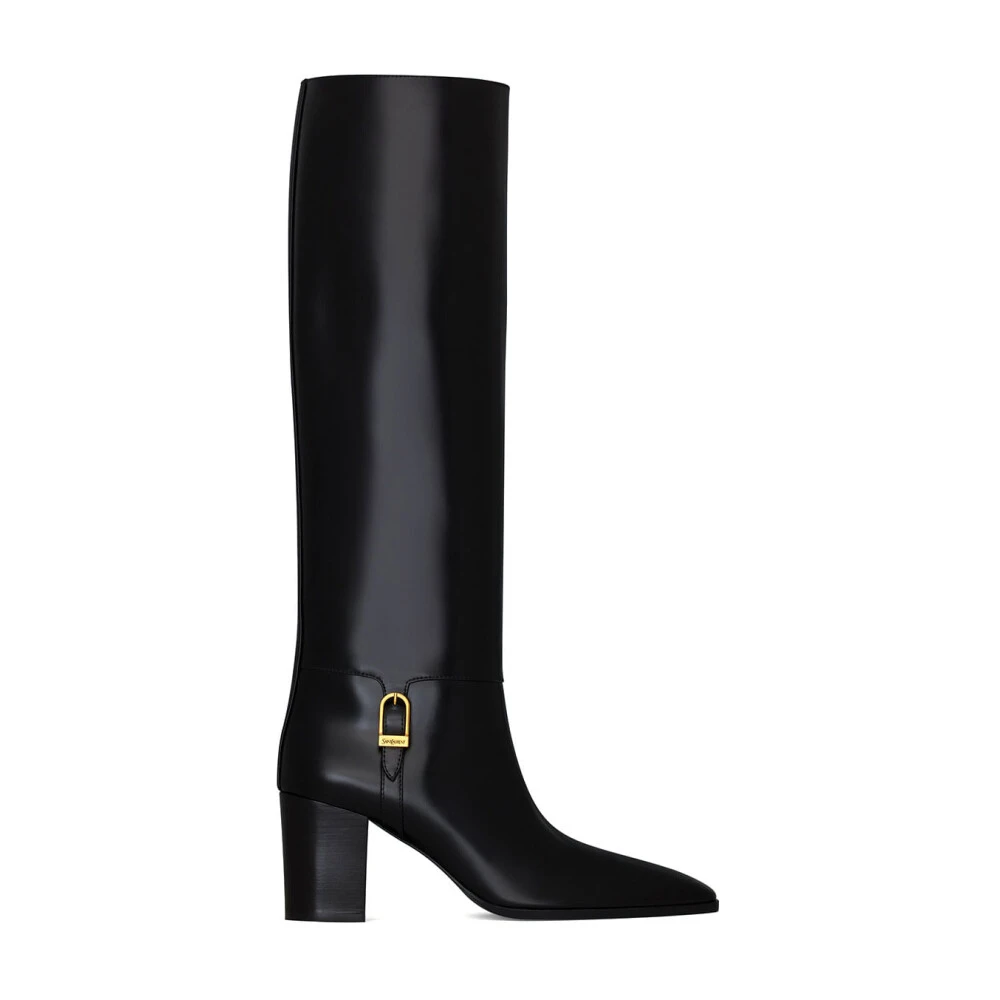 Saint Laurent Women's Black Heeled Boots, 3 Uk, Julia Boots