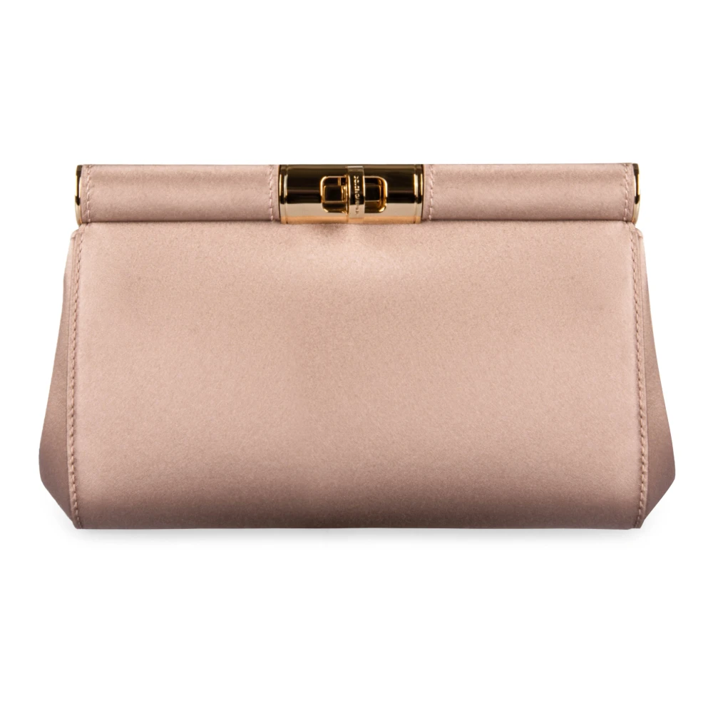 Dolce & Gabbana Satijnen Schoudertas met Metalen Sluiting Pink Dames