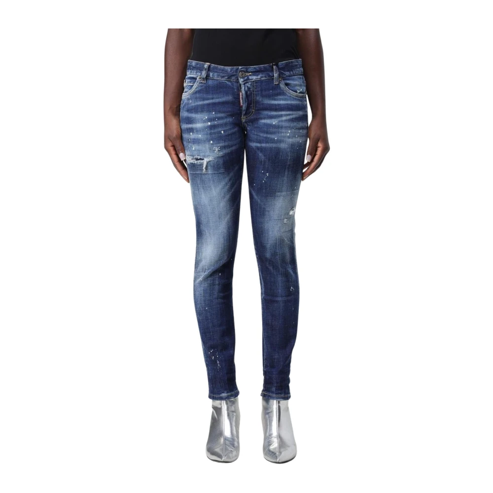 Dsquared2 Women's Blue Stylish Distressed Skinny Jeans