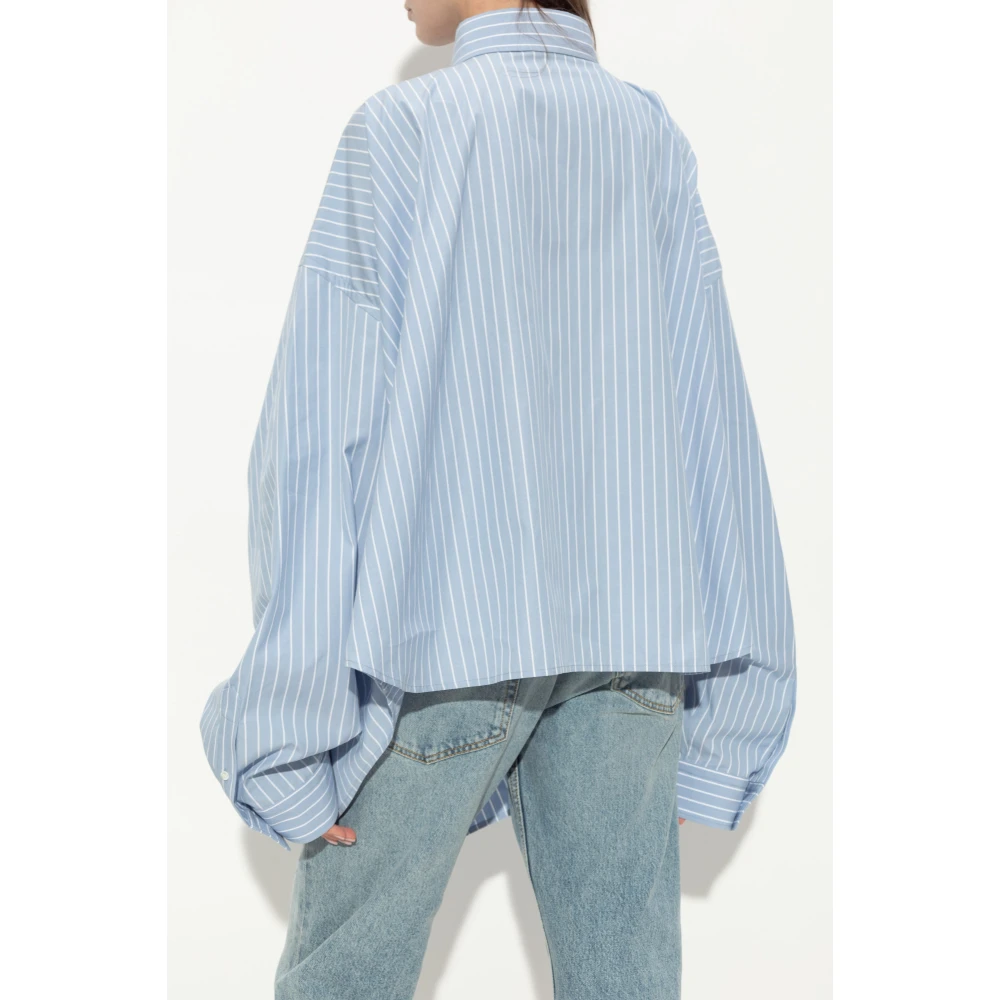 Balenciaga Gestreept patroon overhemd Blue Dames