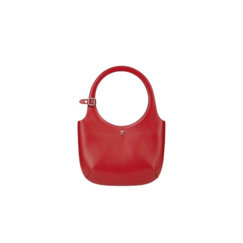 Courrèges Rode leren handtas met metalen logogesp Red Dames