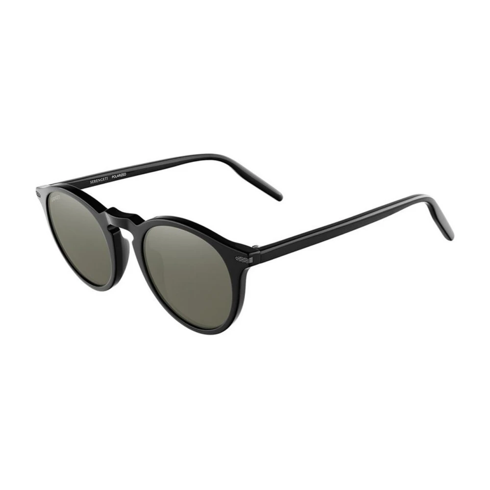 Serengeti Unisex Black Sunglasses, 48 Mm, Raffaele Round Sunglasses
