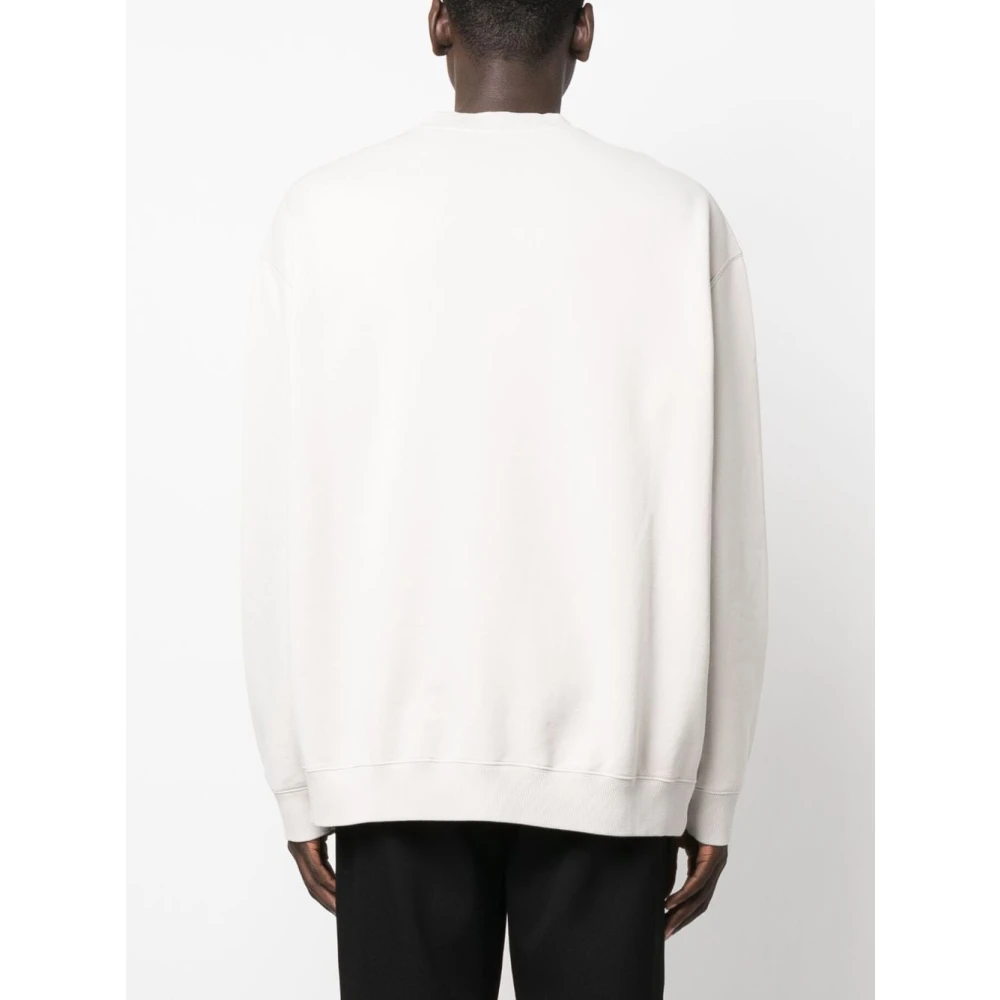 Lanvin Witte Logo-Geborduurde Trui White Heren
