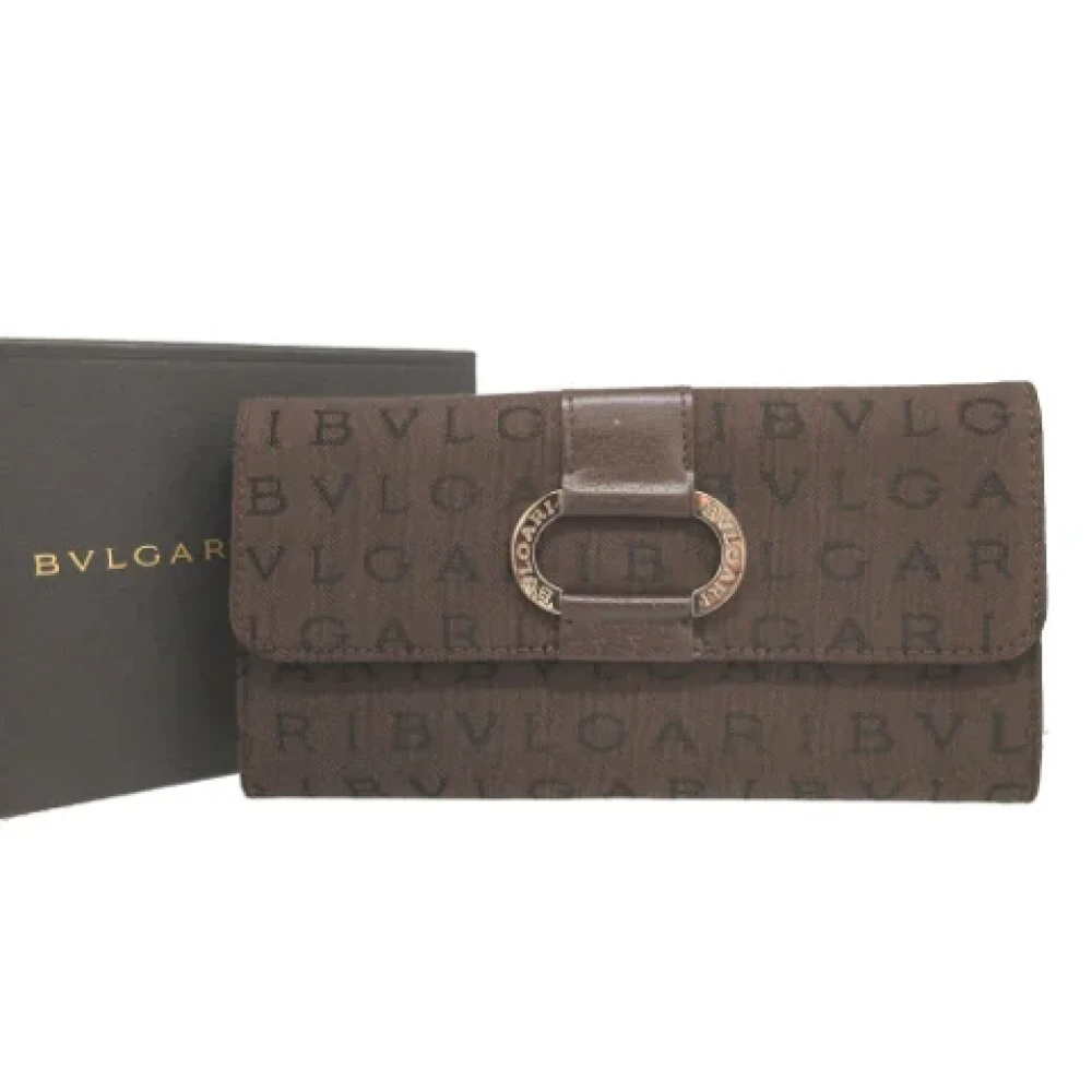 Bvlgari Vintage Pre-owned Canvas wallets Brown Dames