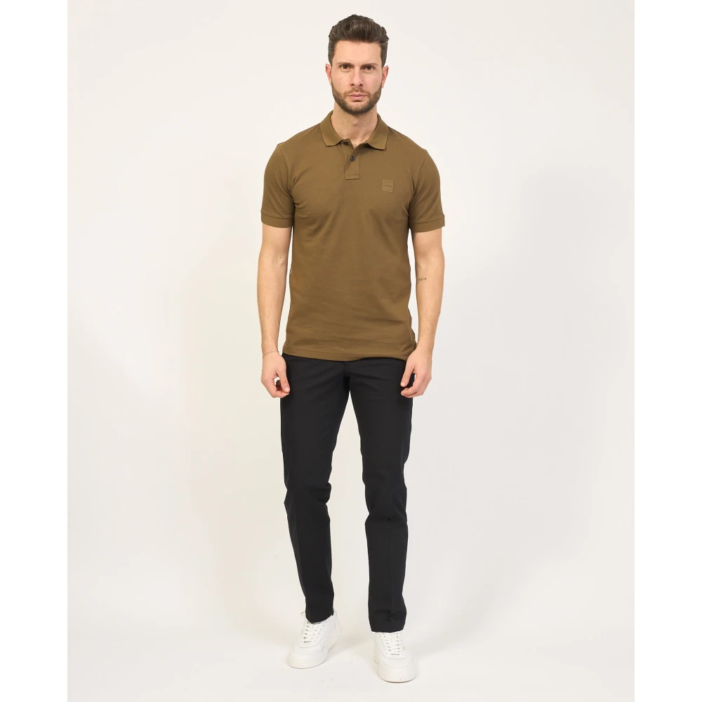 Boss Bruine Polo Passenger Korte Mouw Shirt Brown Heren