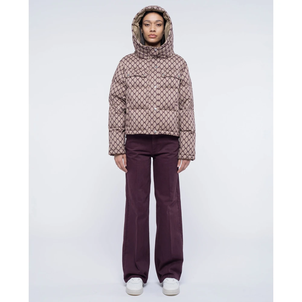 John Richmond Korte gewatteerde jas met capuchon Multicolor Dames