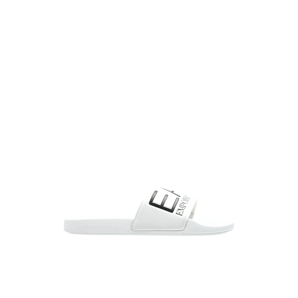 Emporio Armani Ea7 Hombre Blanco - Chanclas De Goma Con Logo - Shoes - 45 Eu