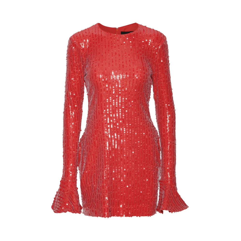 Rotate Birger Christensen Rode Pailletten Mini Jurk Red Dames