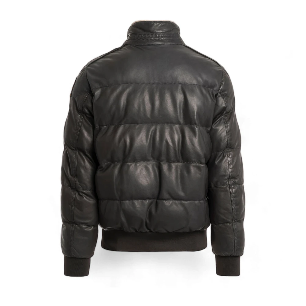 Parajumpers ALF Winter Leather Jacket 24 Gray Black Heren