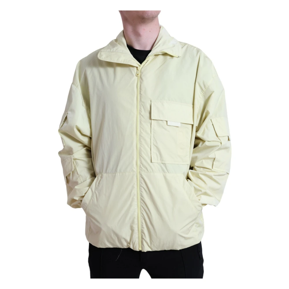 Dolce & Gabbana Elegante Gele Windbreaker Jas Yellow Heren