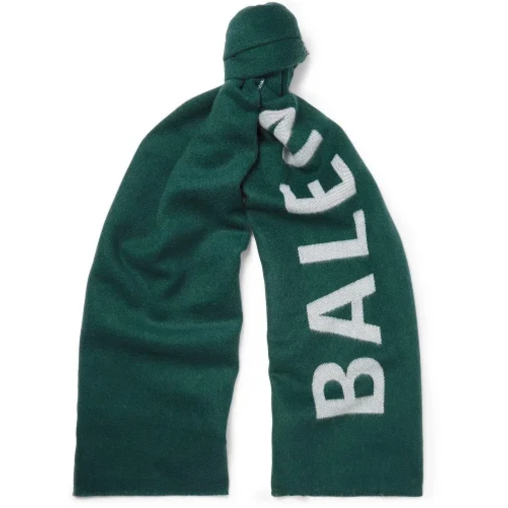 Balenciaga Vintage Pre-owned Wool scarves Green Dames