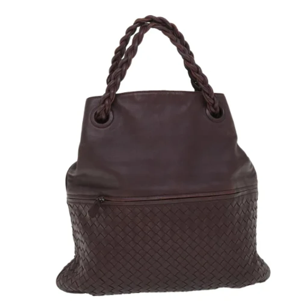Bottega Veneta Vintage Pre-owned Leather handbags Purple Unisex