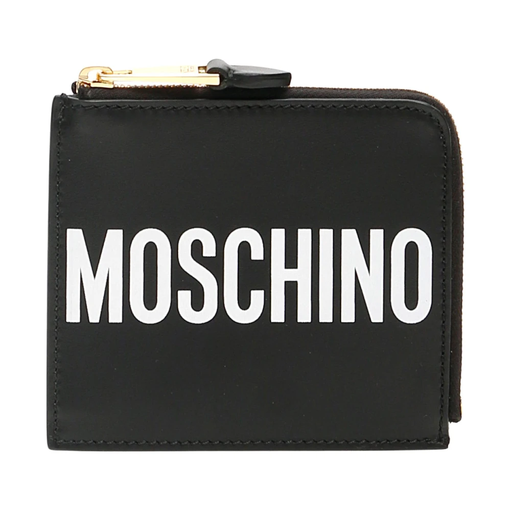 Moschino Women's Black Wallets & Cardholders, One Size, Leather Logo Wallet