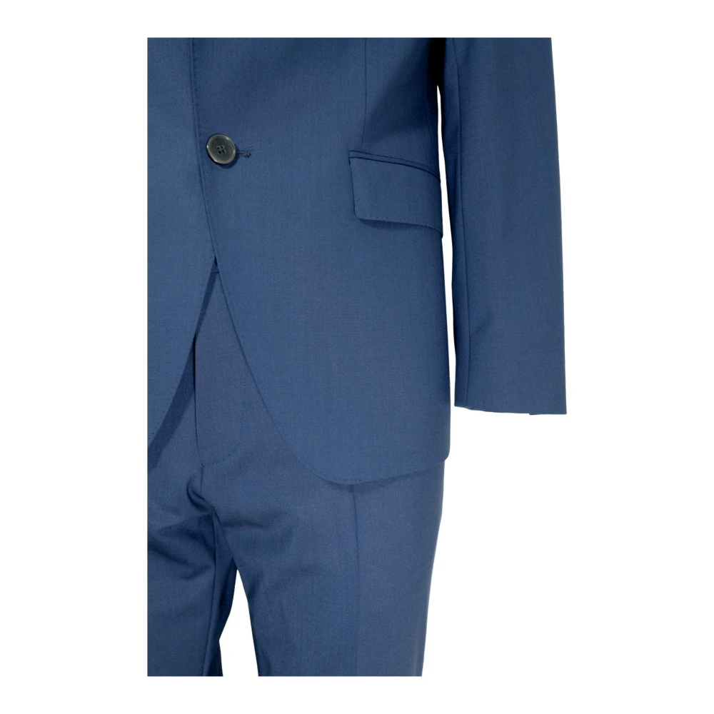 Hugo Boss Slim Fit Elastische Wollen Pak in Blauw Blue Heren