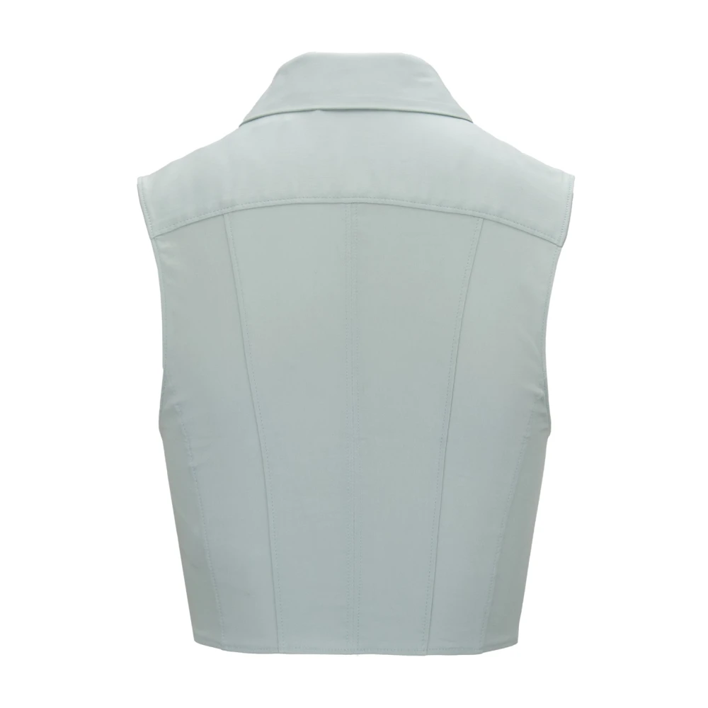 Elisabetta Franchi Mouwloze Haakblouse Blue Dames