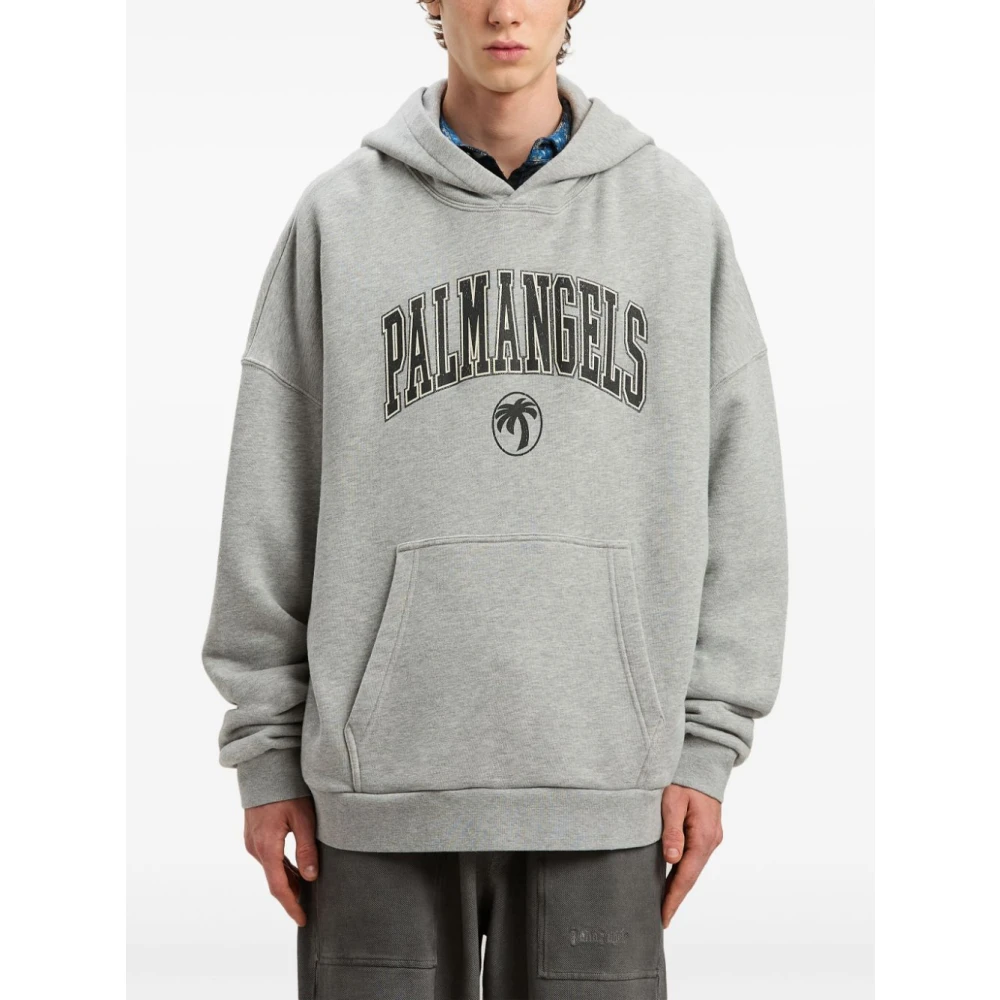 Palm Angels Grijze Sweater met Voorzak Gray Heren