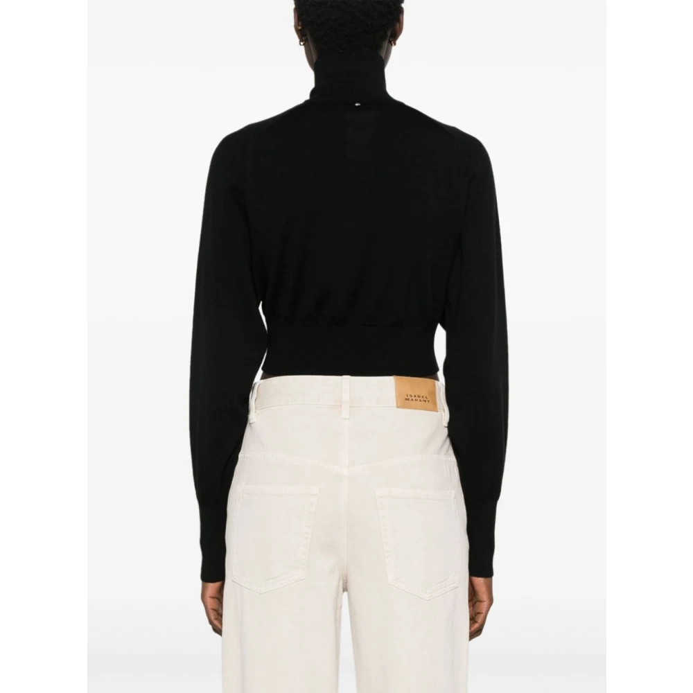 SPORTMAX Zwarte Wollen Gebreide Trui Black Dames