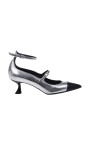 silver-and-black-leather-heels
