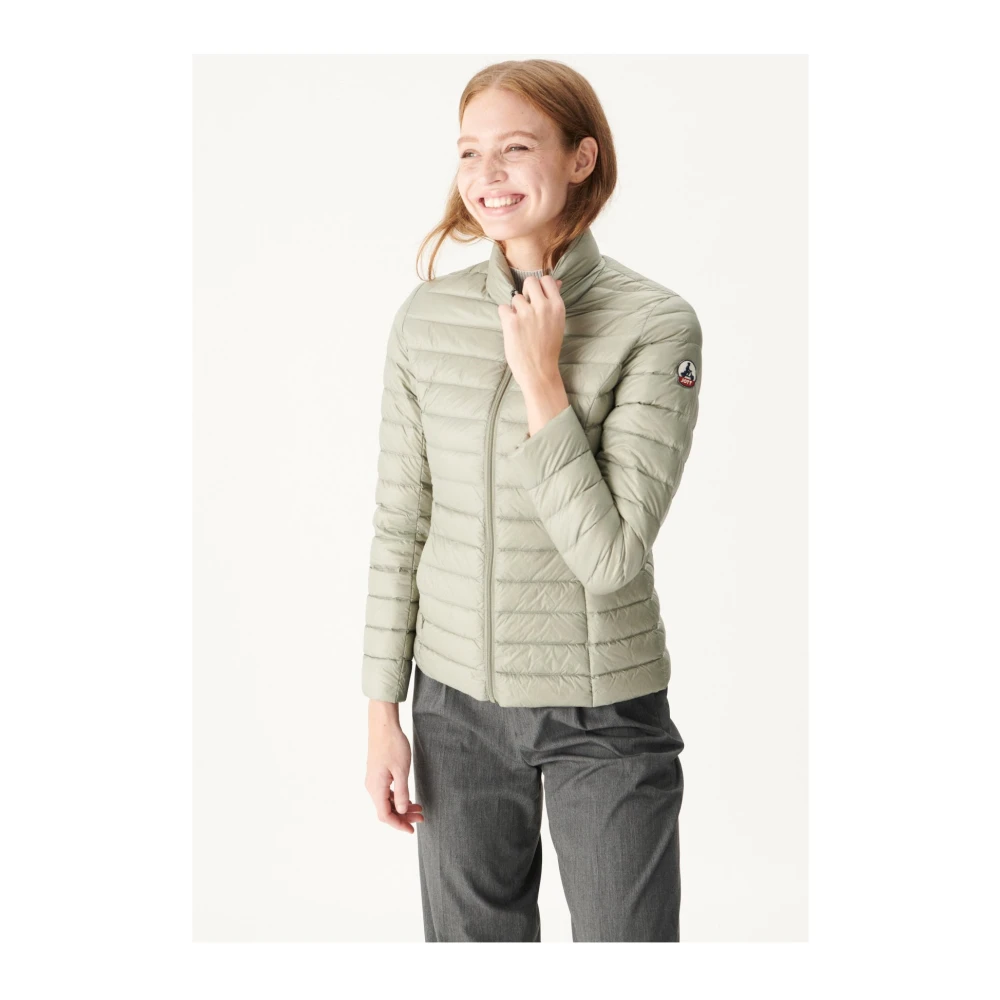 Jott Lichte Aansluitende Donsjas Groen Beige Dames