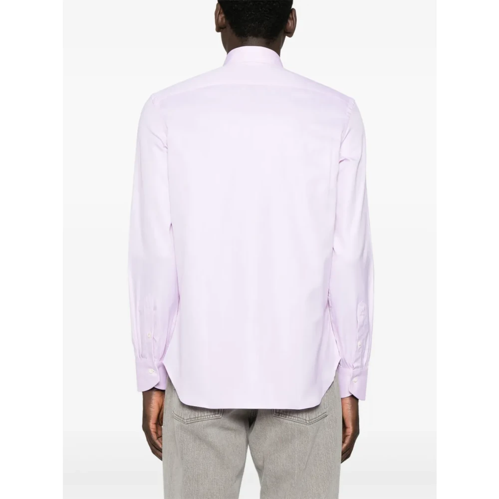 Canali Roze Oxford Overhemd met knoopsluiting Pink Heren