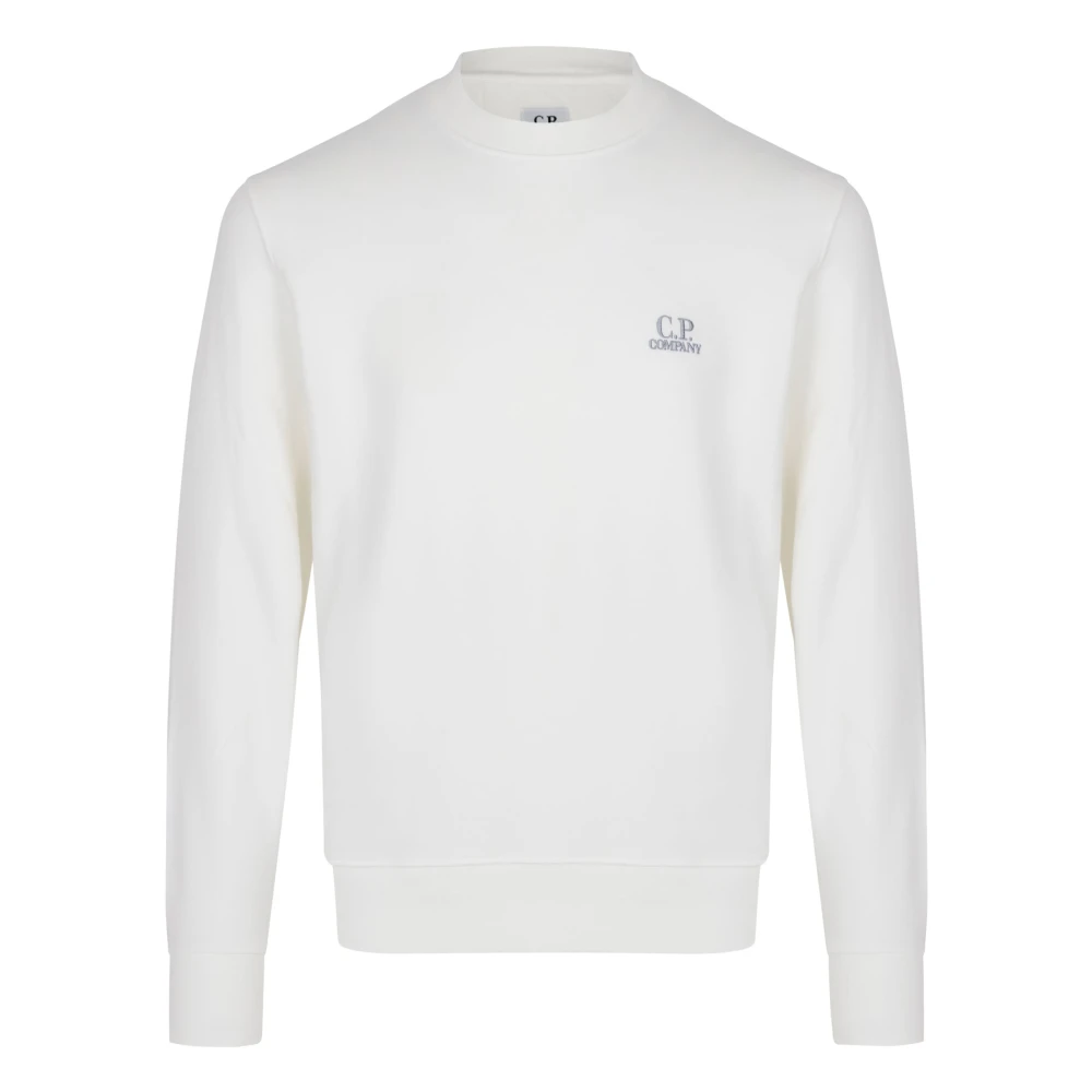 C.P. Company Stijlvol sweatshirt met ronde hals en geribbelde details White Heren