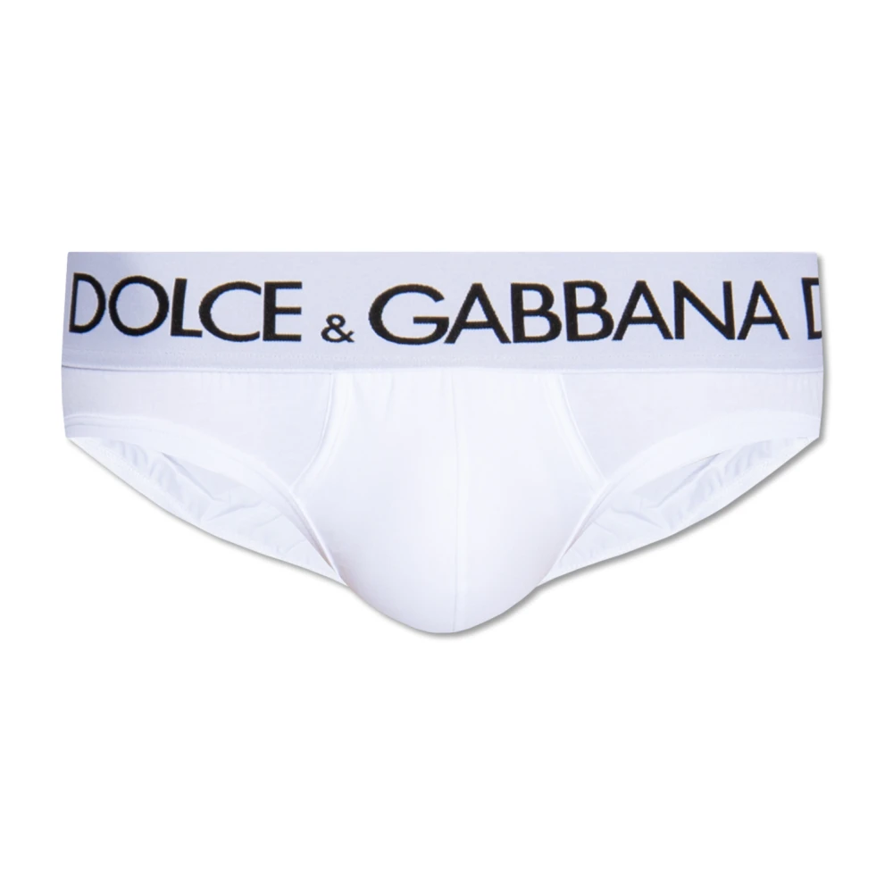 Dolce & Gabbana Slip met logo White Heren