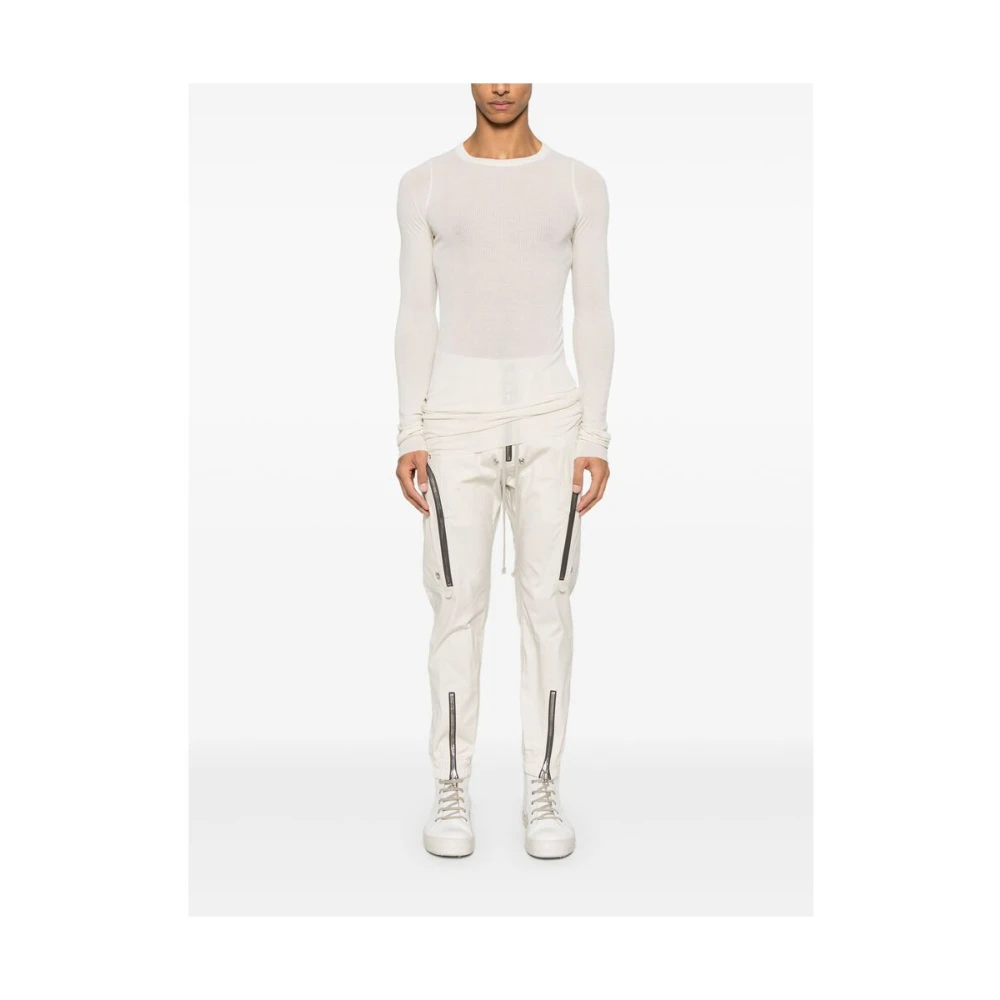 Rick Owens Beige Elastische Tailleband Voorrits Broek Beige Heren