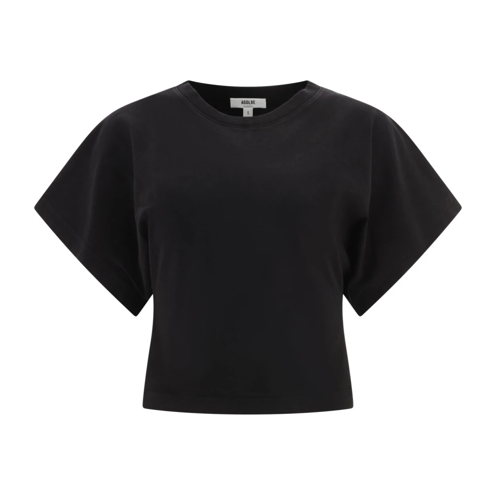 Agolde Britt Katoenen T-Shirt Black Dames