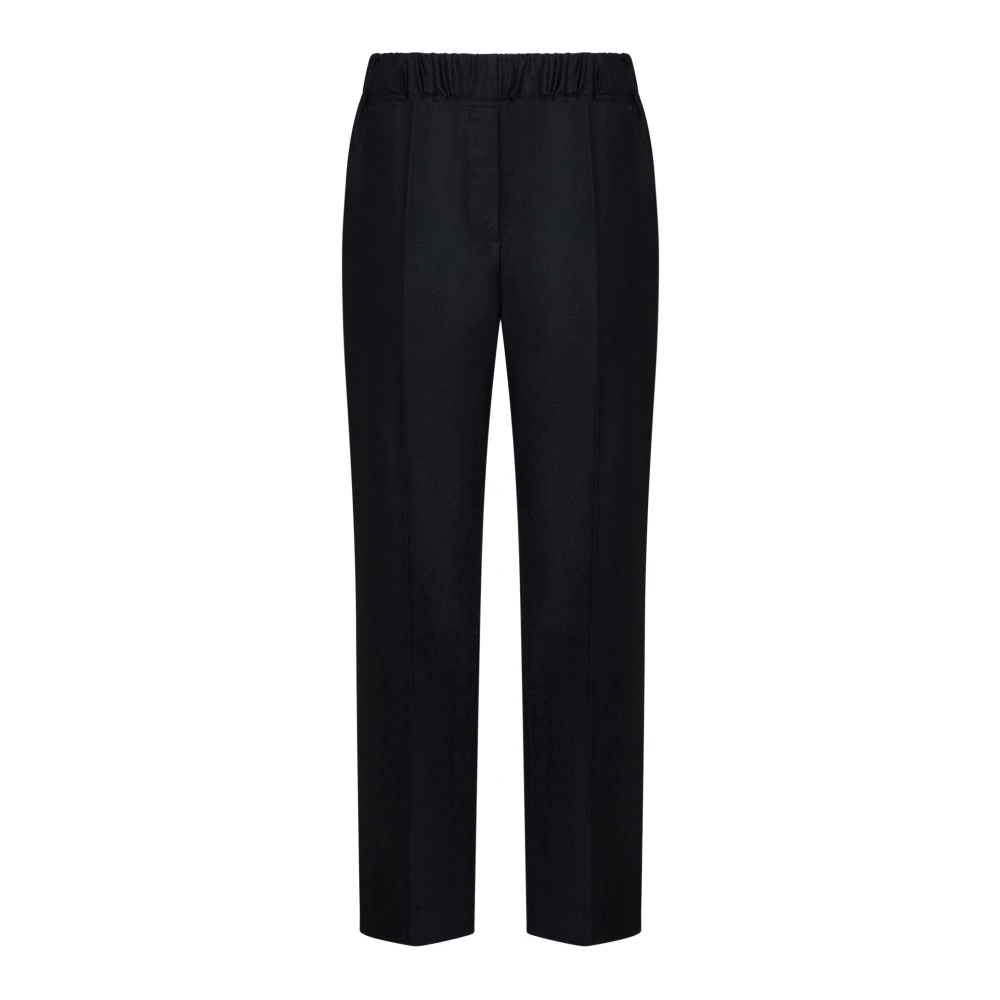 Max Mara Svarta byxor i ren ull med elastisk midja Black, Dam