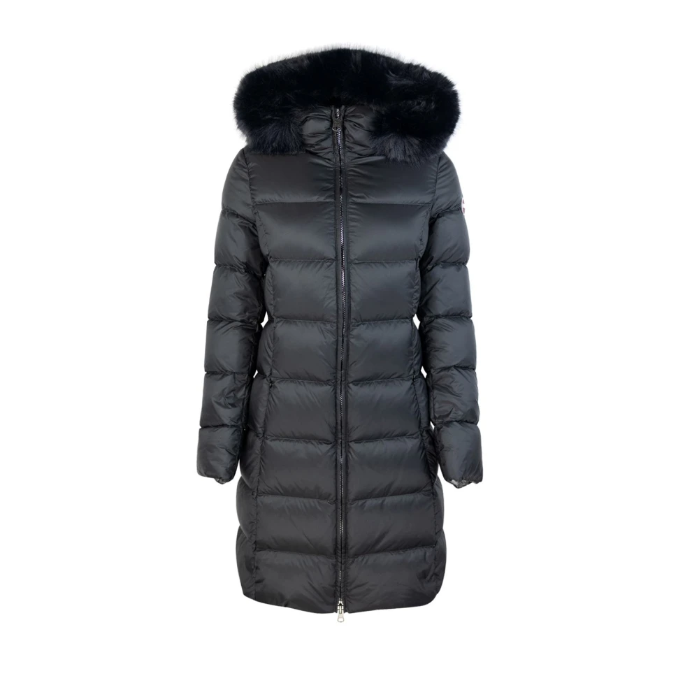 Colmar Zwarte Winterjas met Bont Capuchon Black Dames