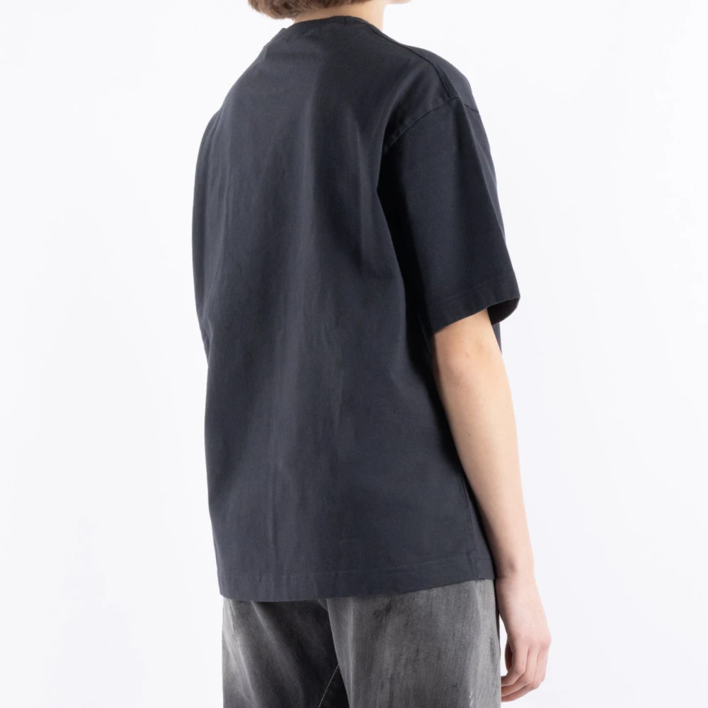 Acne Studios Zwart Katoenen T-Shirt Cl0274 Black Dames