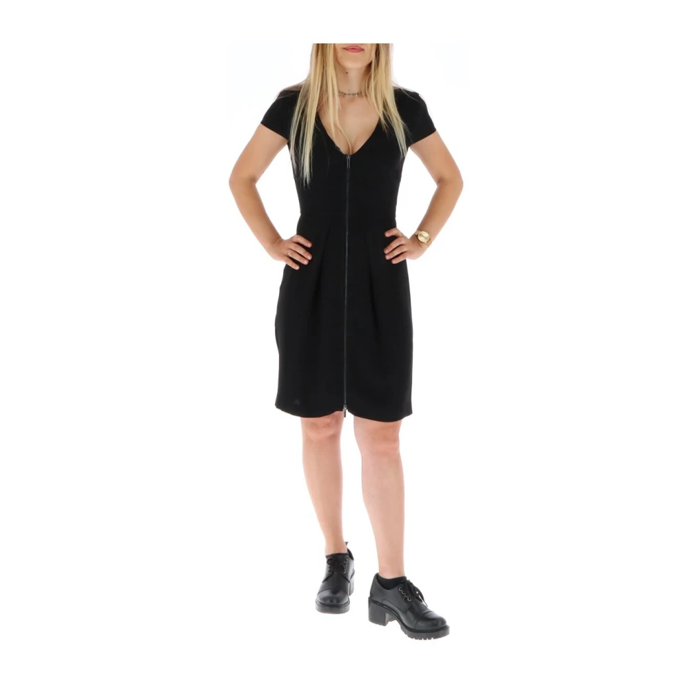 Armani Exchange Vrouw Zwart Rits Mini Jurk