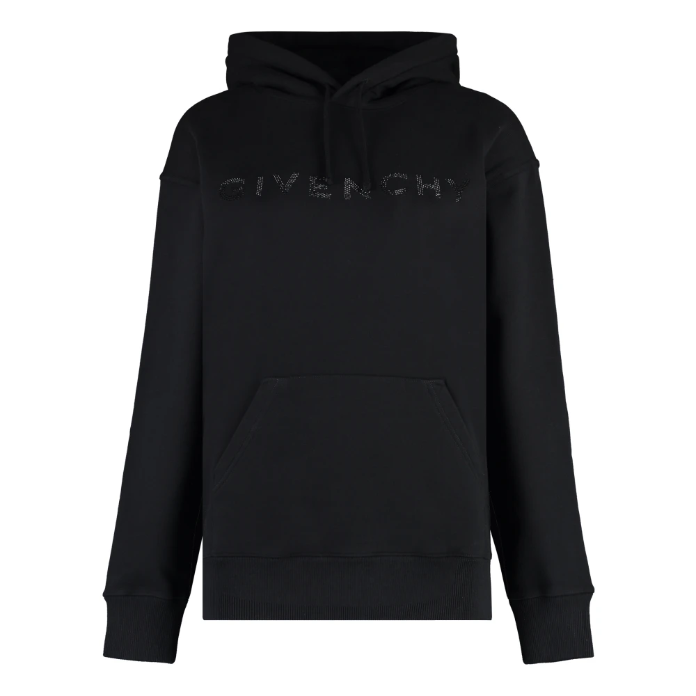 Givenchy Katoenen hoodie met geribbelde randen Black Dames