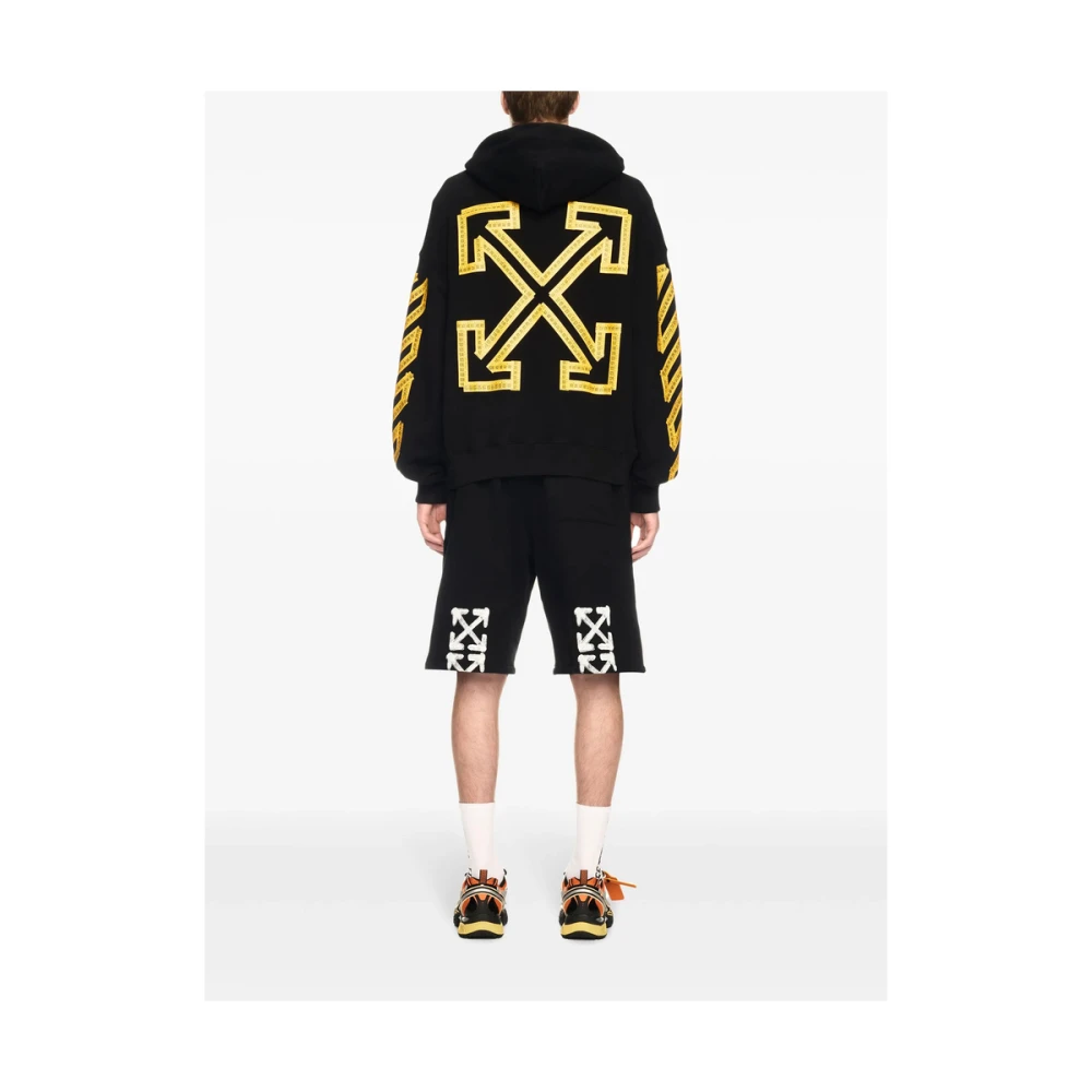 Off White Zwarte hoodie met zak Black Heren