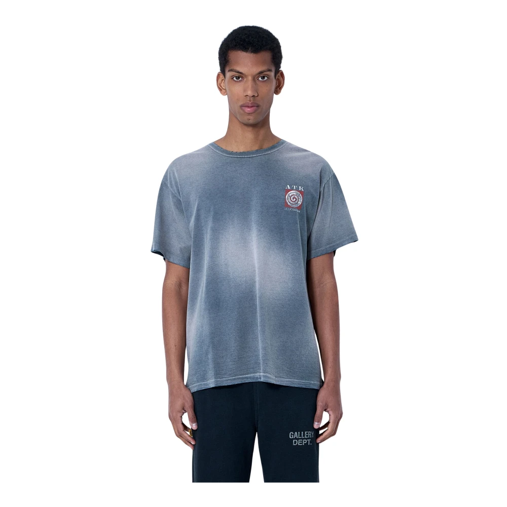 Gallery Dept. Gray T-Shirts, Male, Xl, Crewneck Distressed T-Shirt