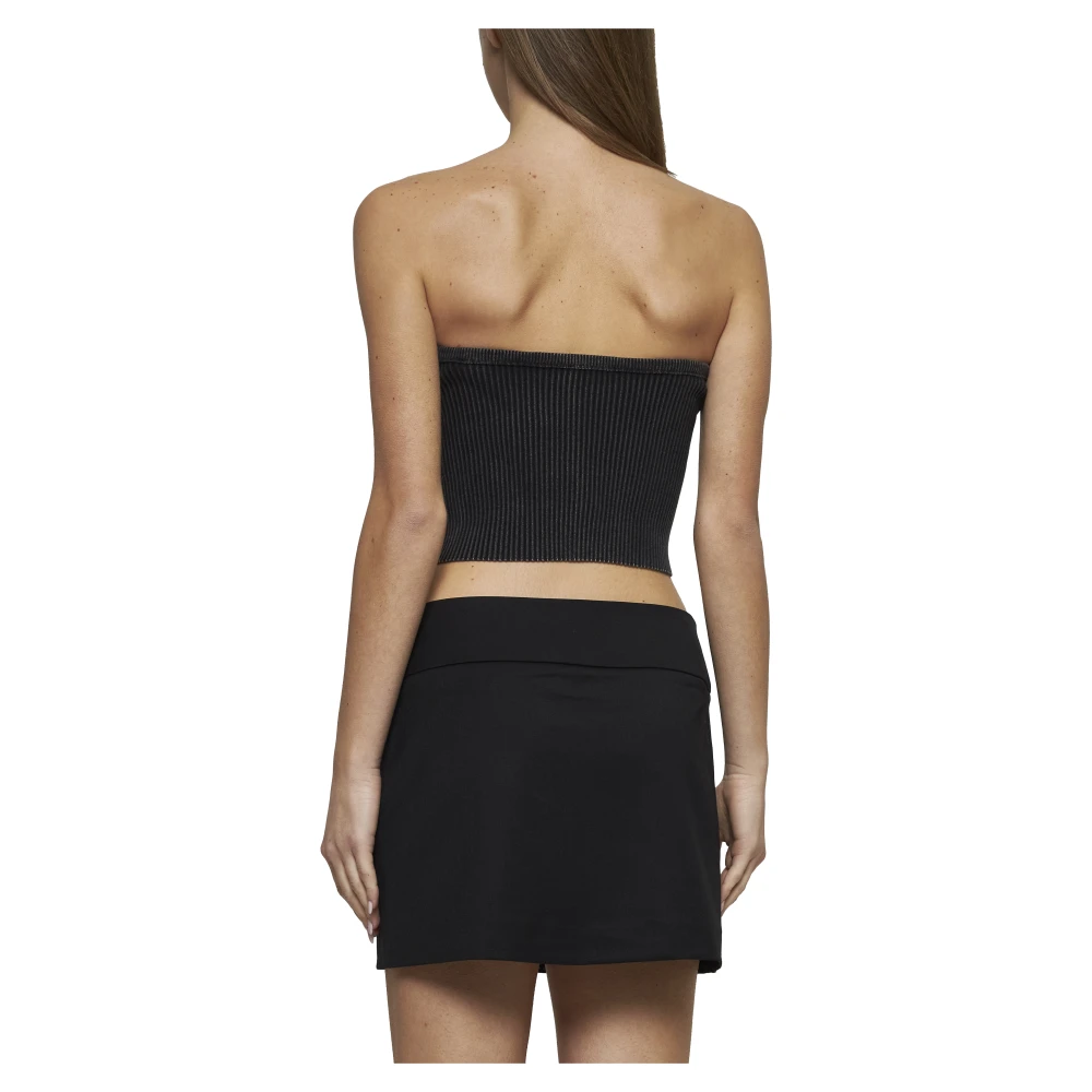 Diesel Strapless Zwarte Gebreide Top Black Dames