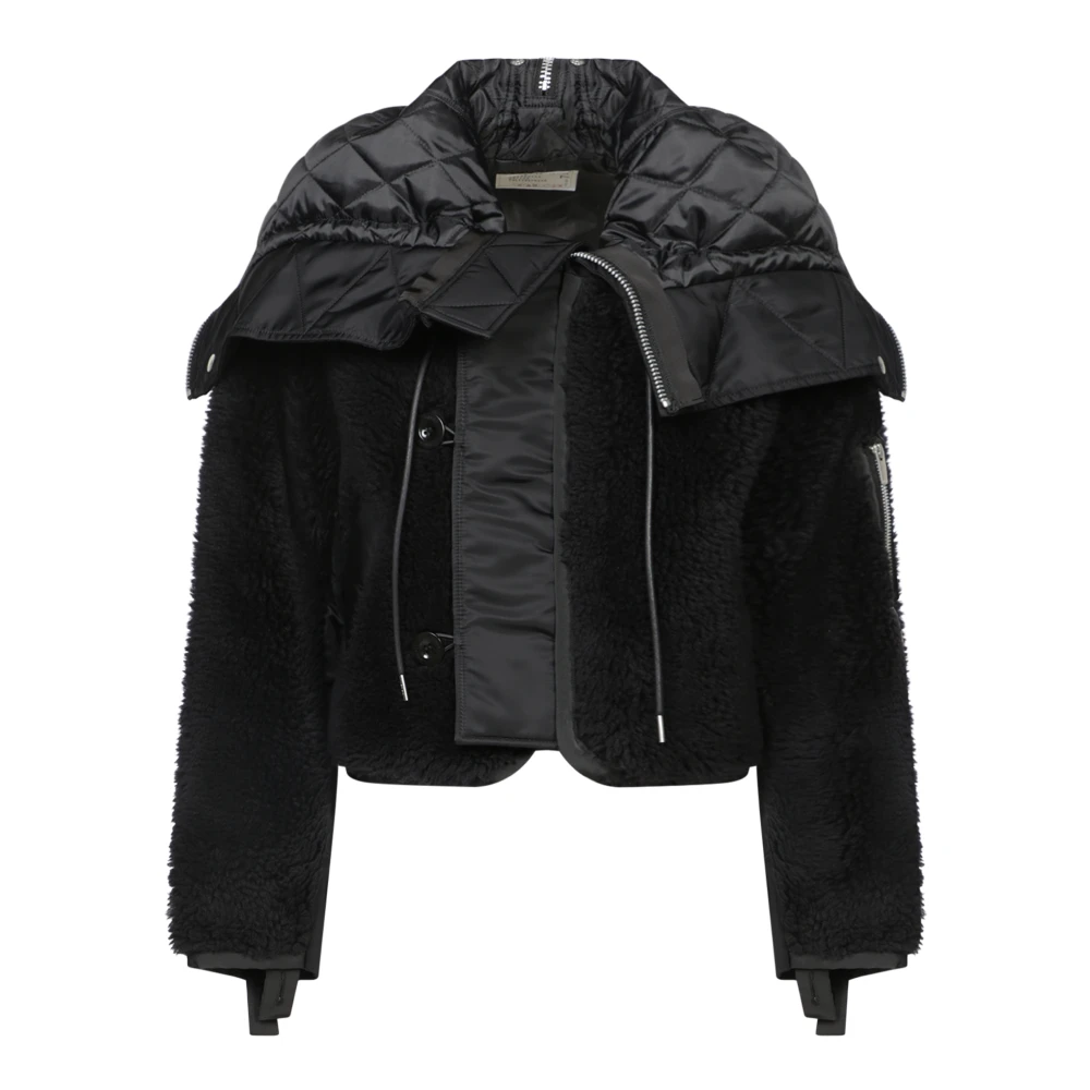 Sacai Zwarte jas voor vrouwen Aw24 Black Dames