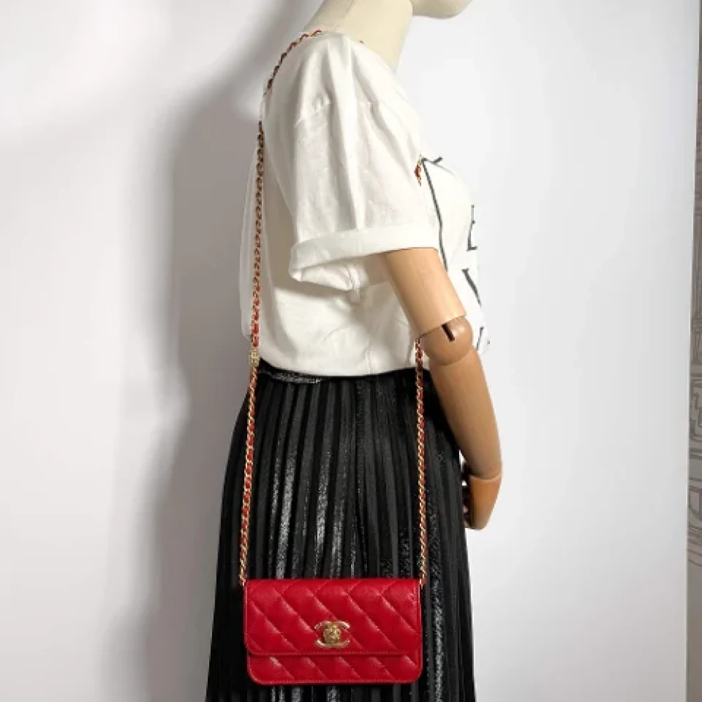 Chanel Vintage Pre-owned Leather chanel-bags Red Dames