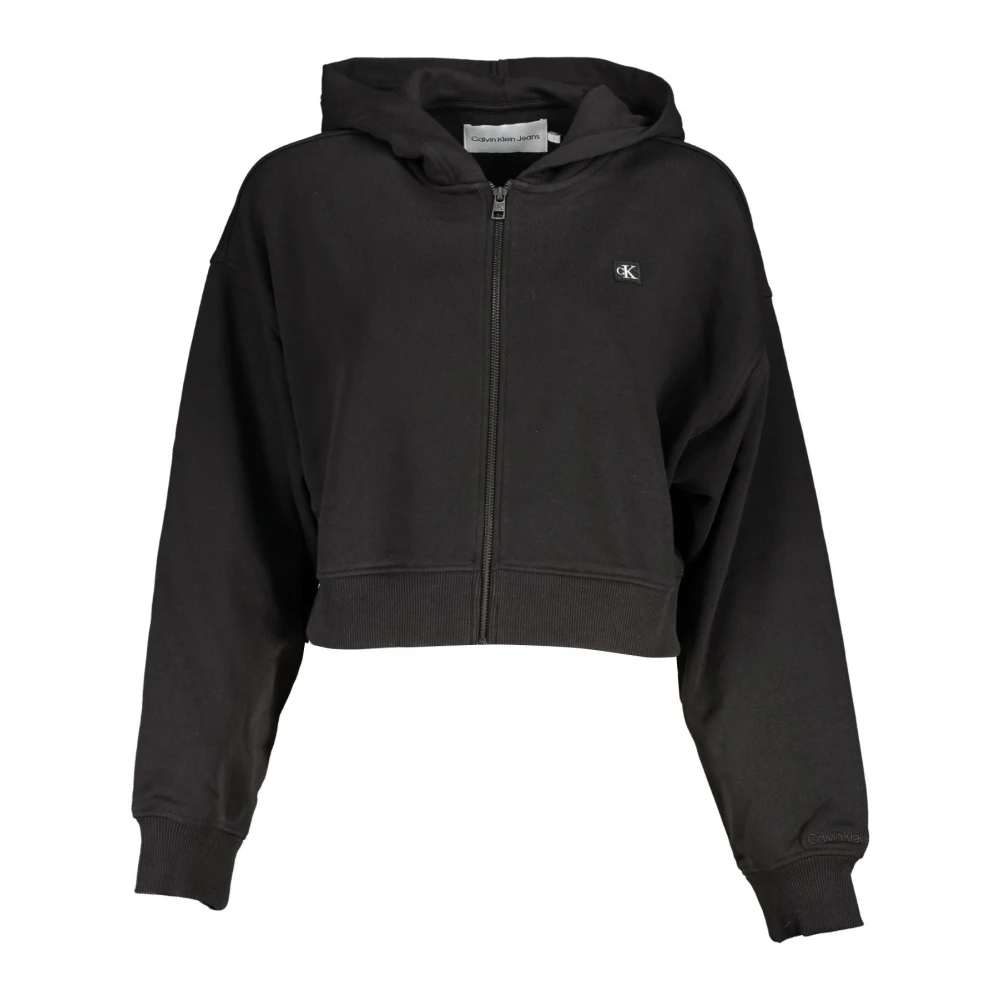 Calvin Klein Women's Black Hoodie With Zipper And Logo