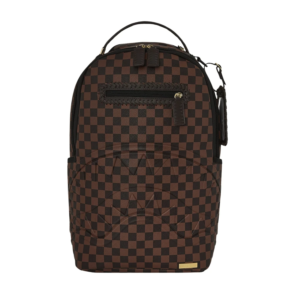 Sprayground Geëmbosseerde Check Unisex Rugzak Brown Unisex