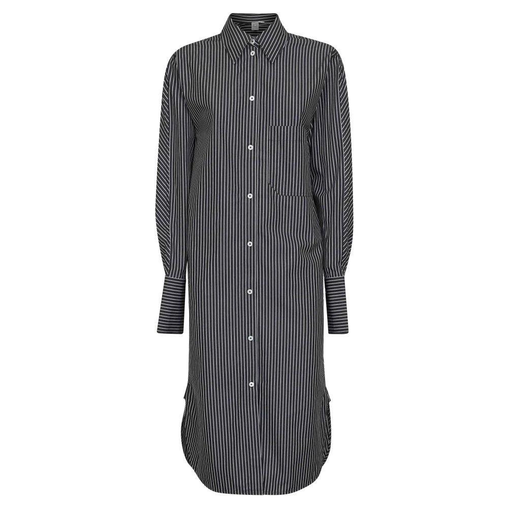 Totême Women's Black Striped Kimono Sleeve Dress - Shirt Dresses - Xs - Dresses
