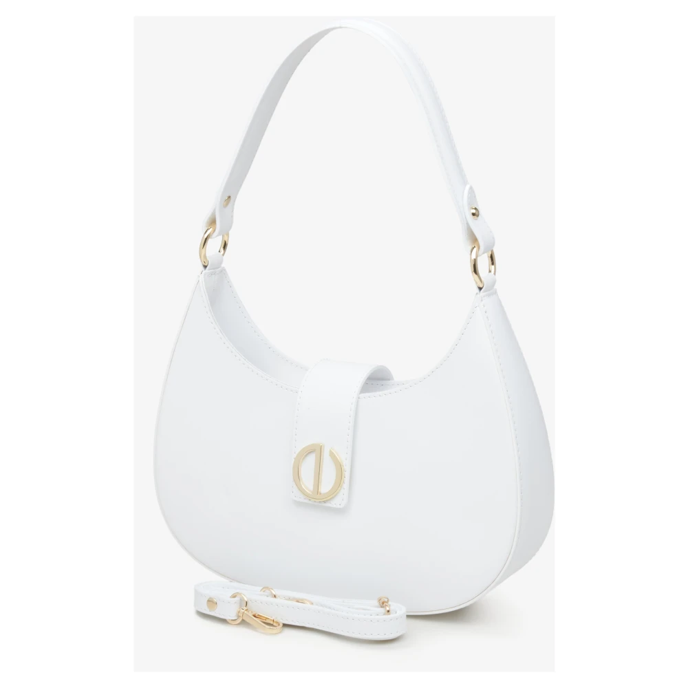 Estro Witte Baguette Handtas gemaakt van Italiaans Echt Leer Er00115559 White Dames