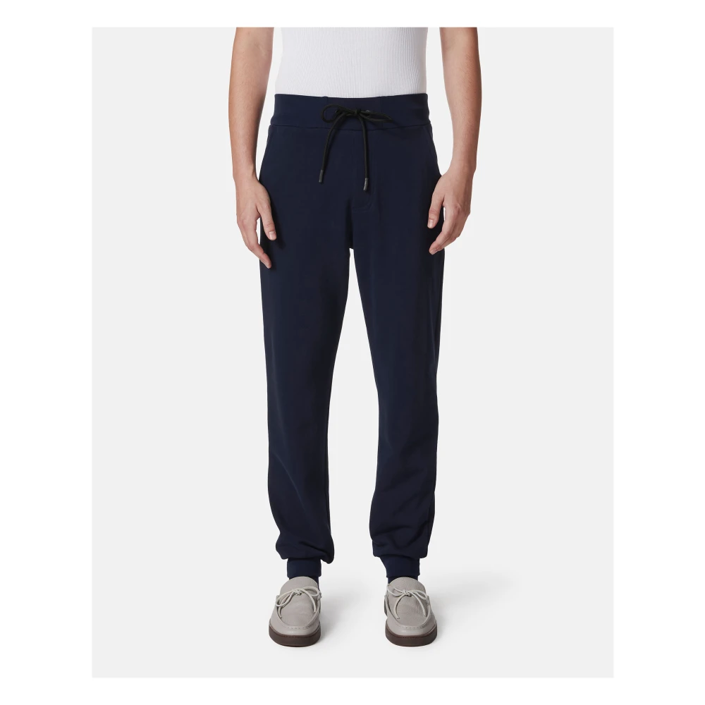 Iceberg Blauwe katoenen fleecejoggingbroek met berenprint Blue Heren