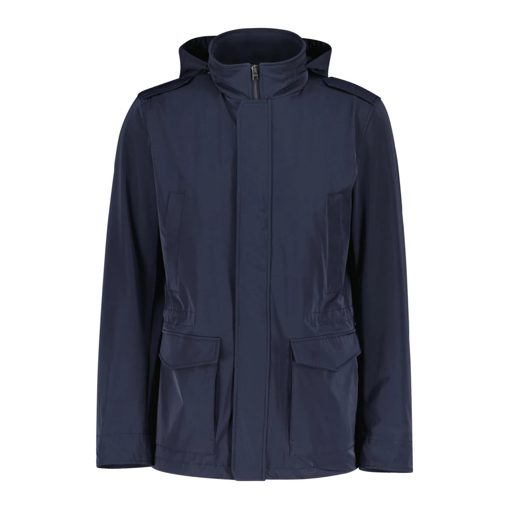 Herno Outdoor Jas met Afneembare Capuchon Blue Heren