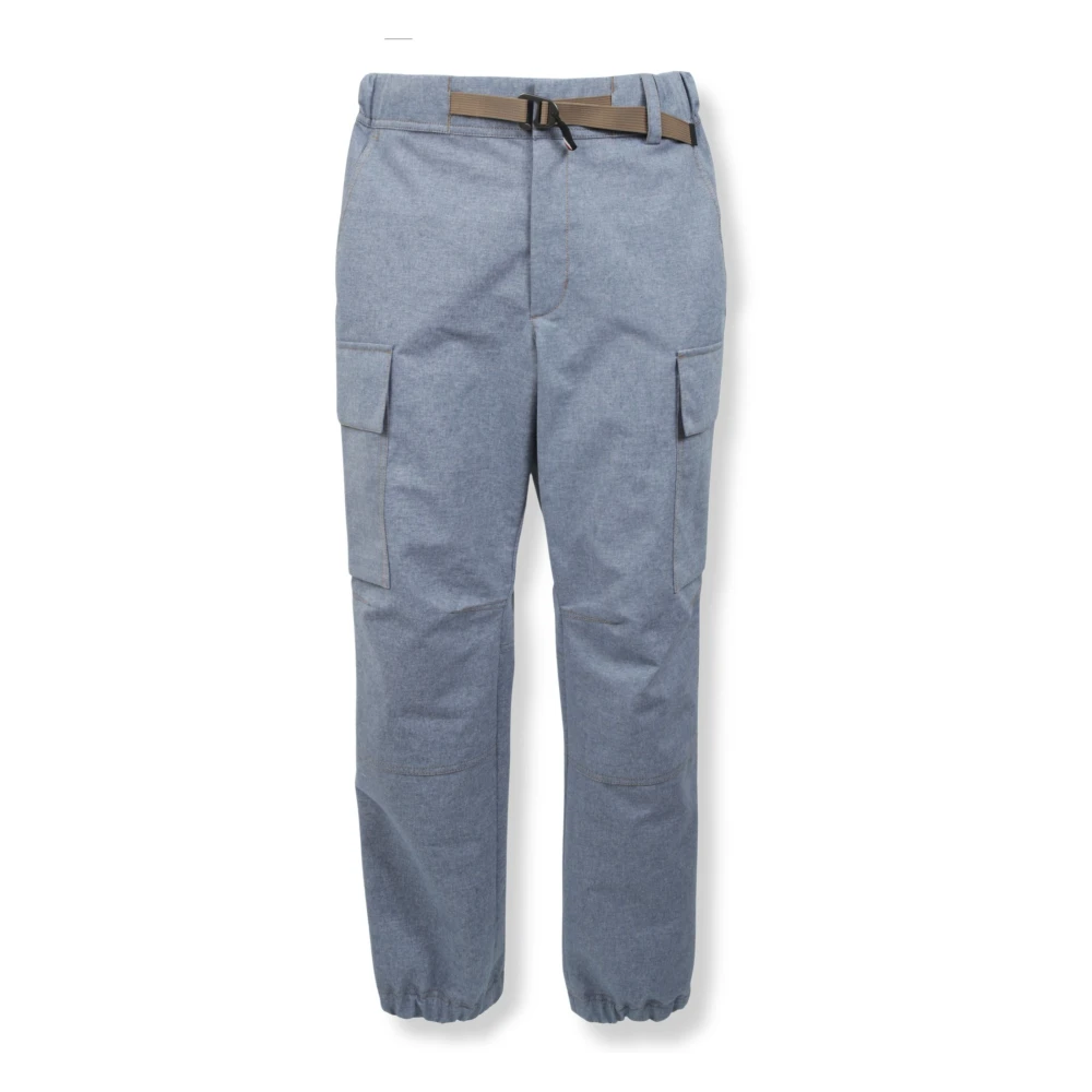 Moncler Men's Blue Straight Trousers, M, Chambray Jogging Trousers