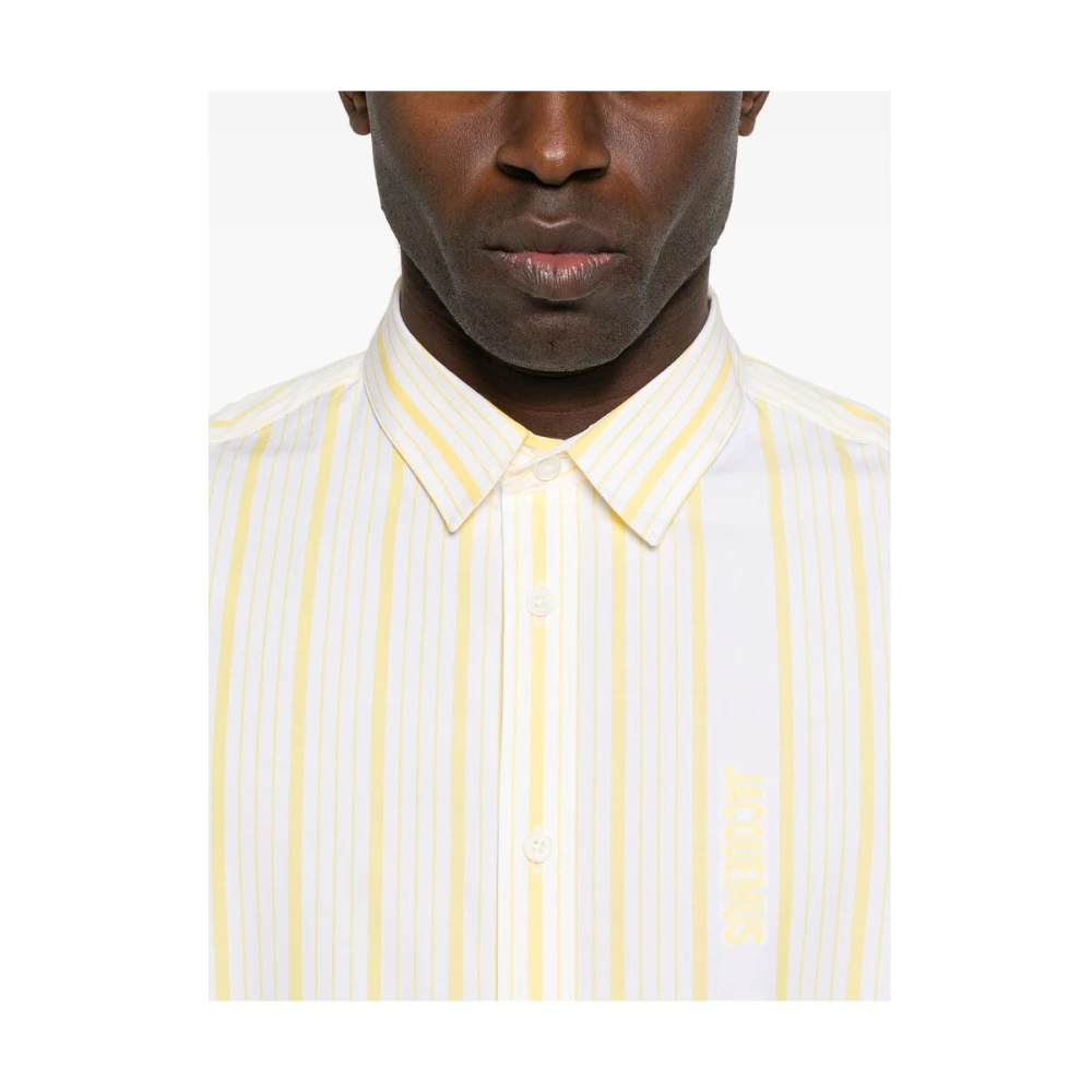 Jacquemus Citroengele Gestreepte Overhemd Yellow Heren
