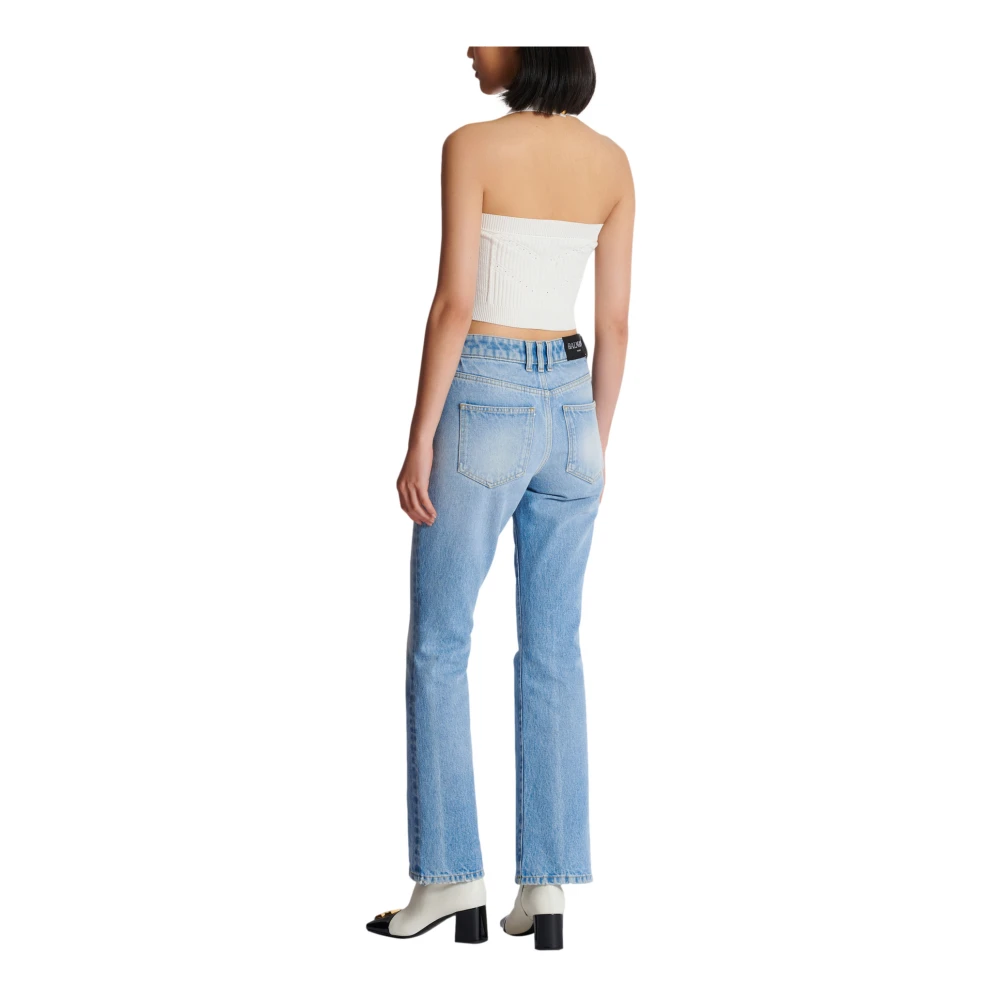 Balmain Gebreide halternek top White Dames