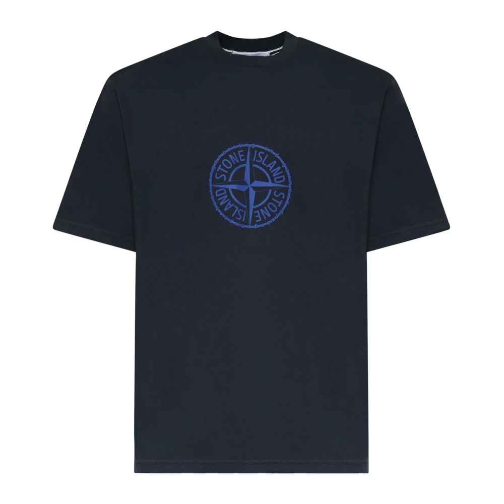 Stone Island Blue T-Shirts - Male - T-Shirts - M - Tops